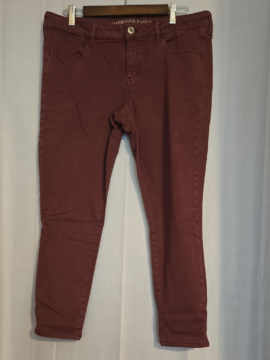 American Eagle Outfitters Denim - American Eagle Burgundy Low Rise Jeggings Sz 16 Short NWOT